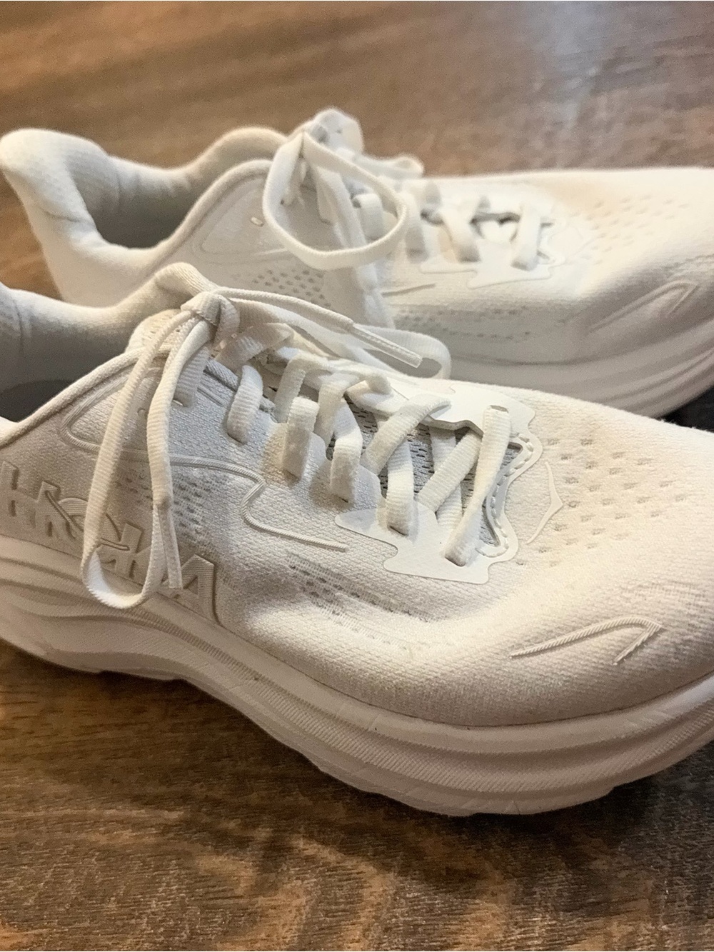 Hoka Women's All-White Cushioned Running Sneakers